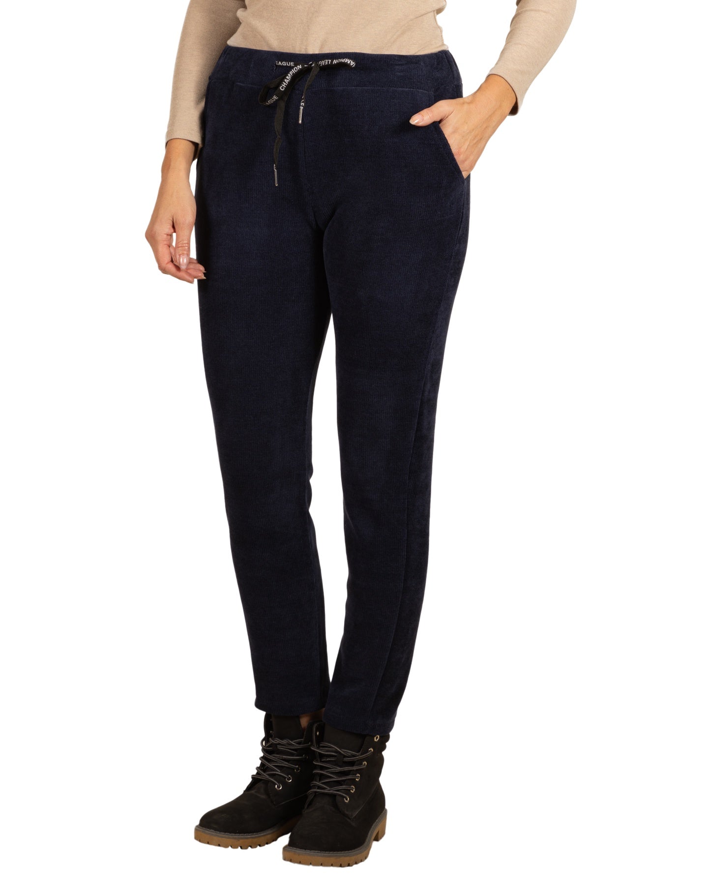 Midnight Pull On Drawstring Knit Fine Rib Jogger Pant