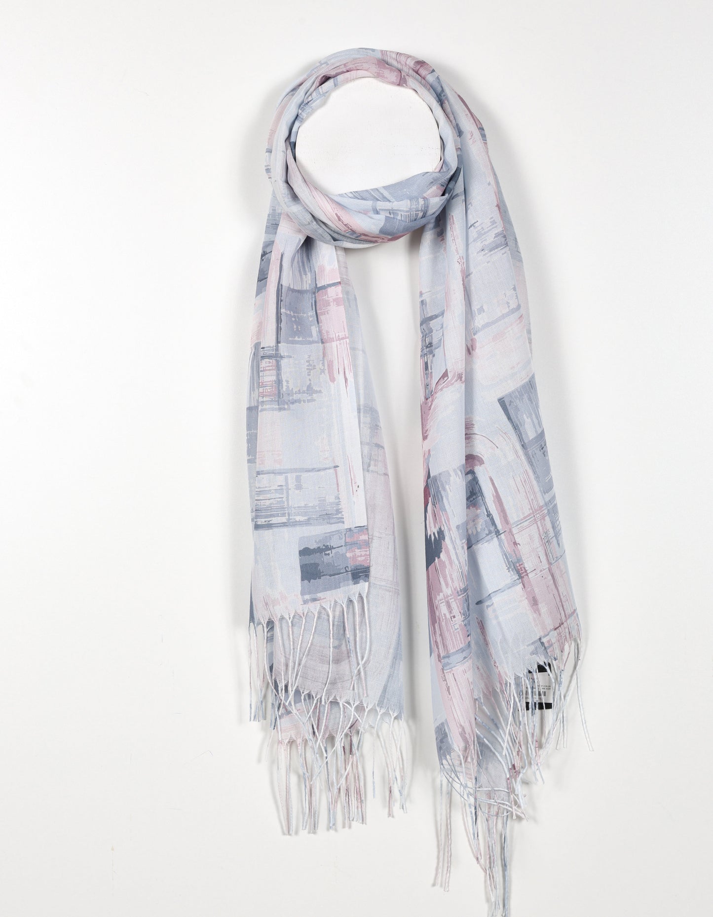 Pink - Pastel Abstract Cubism Print Scarf