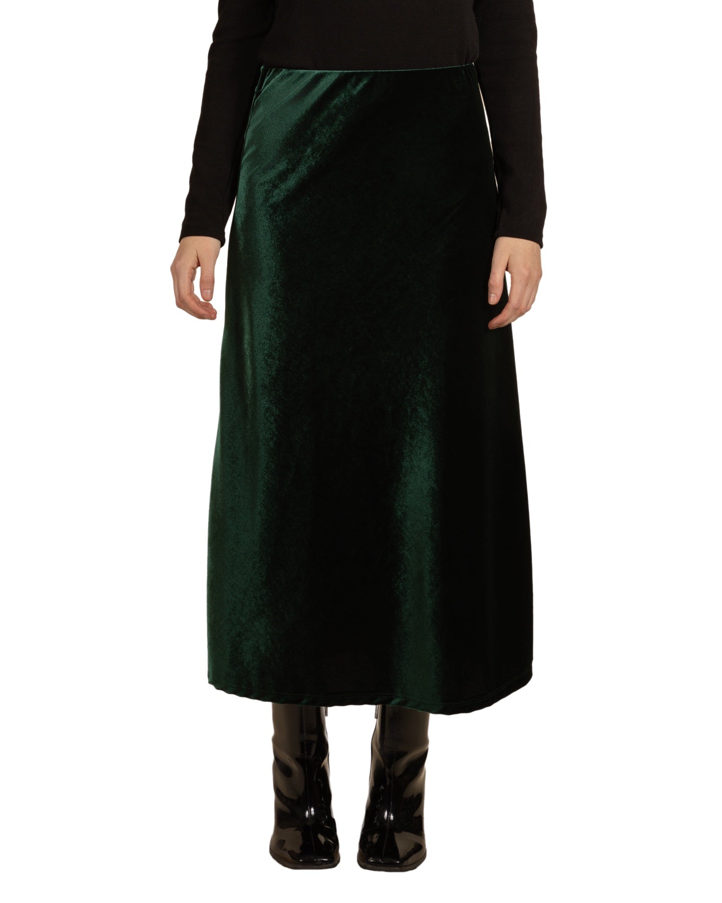 Emerald Pull On Velour Skirt