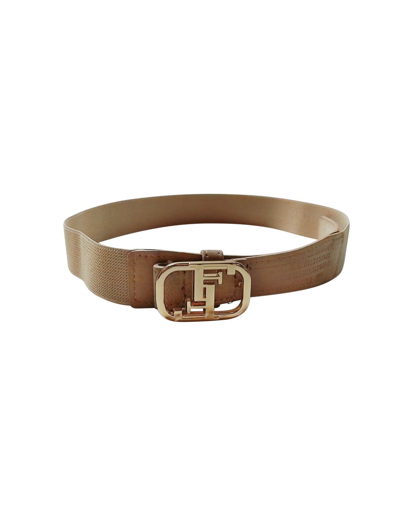 Geometric Beige Suede Belt