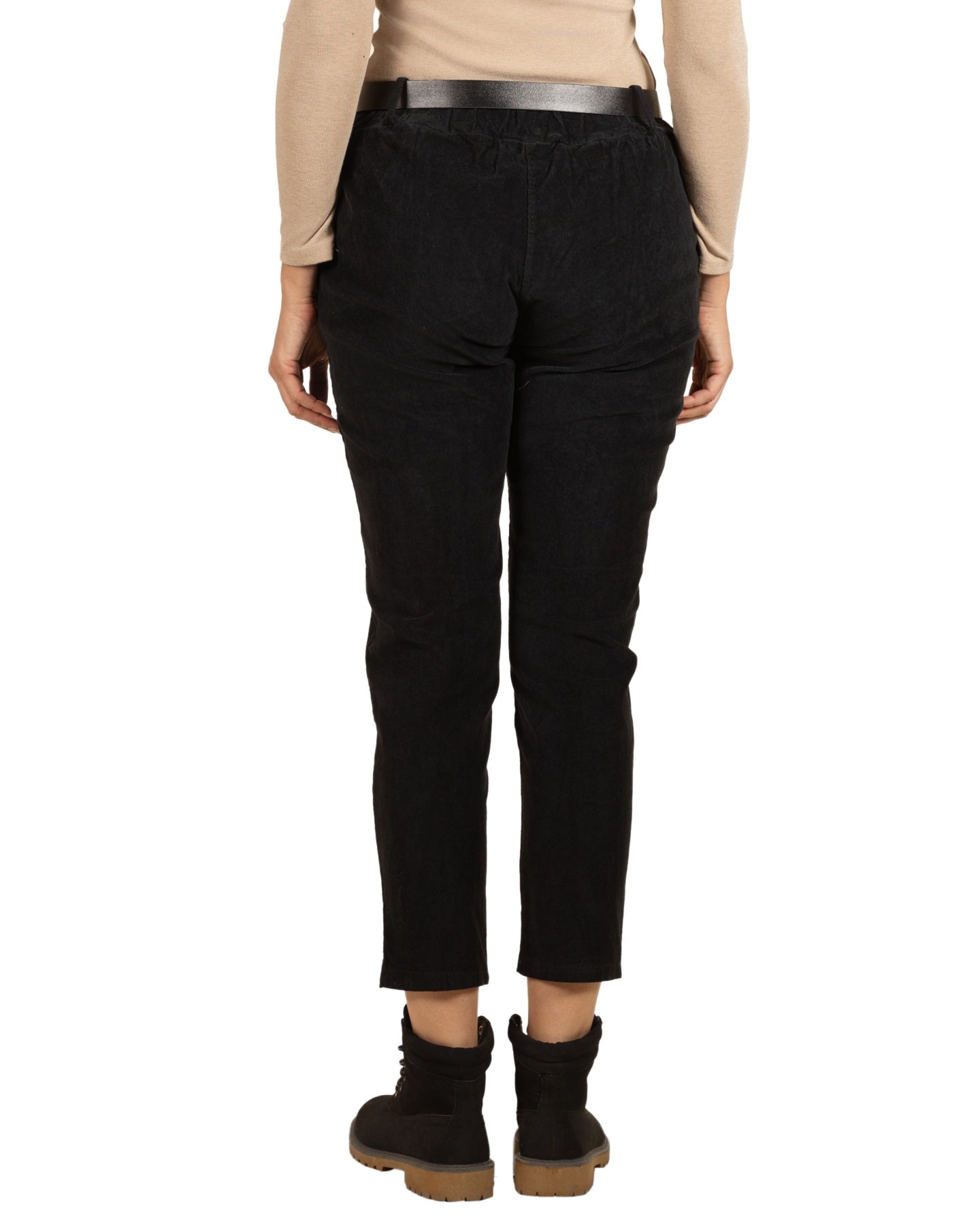 Black Belted Mini Bib 2 Pocket Pant