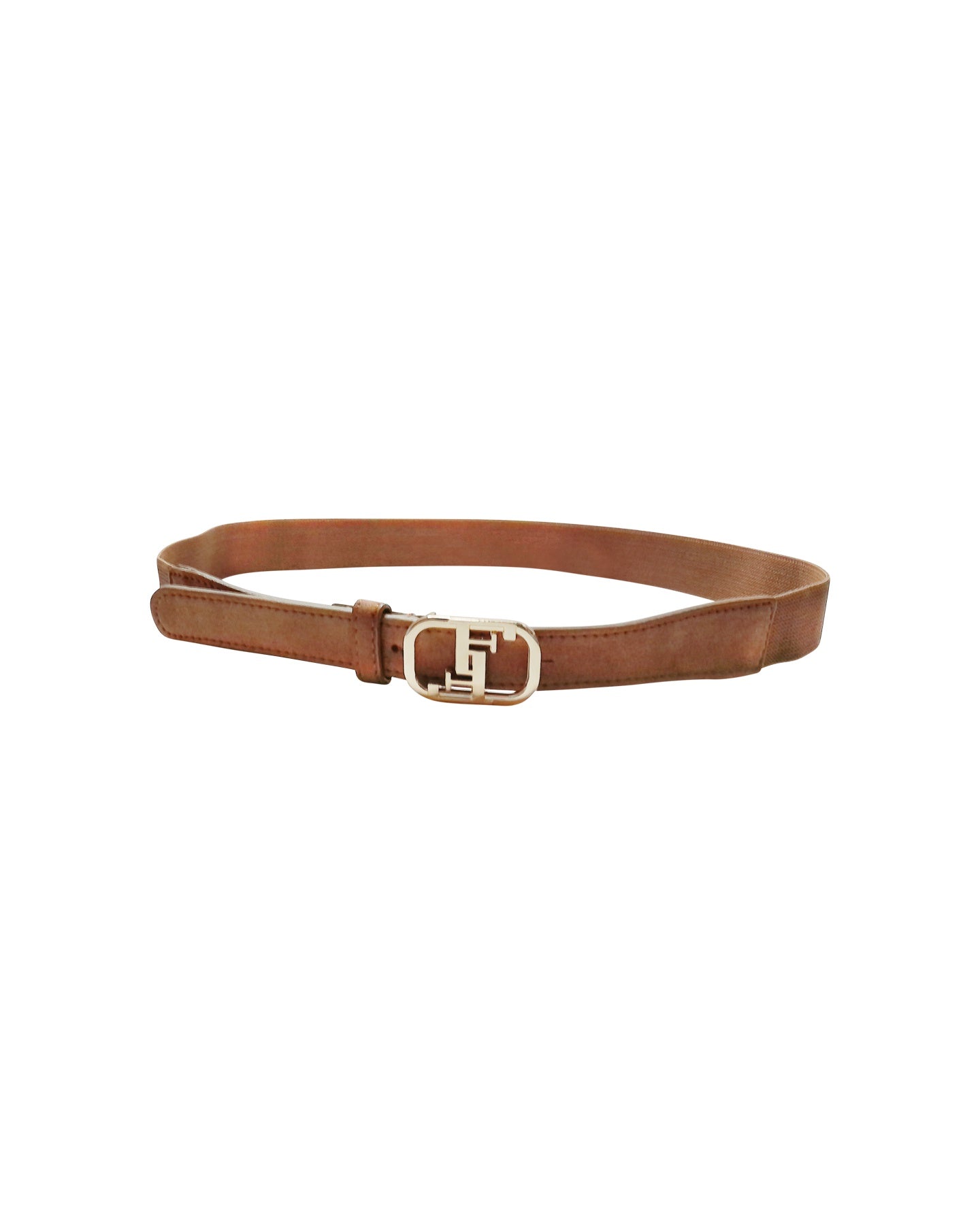 Geometric Brown Suede Belt