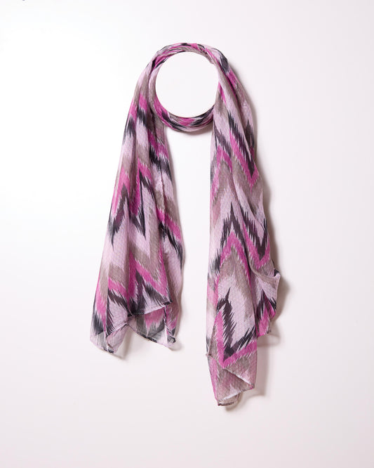 Purple Combo Abstract Chevron Scarf