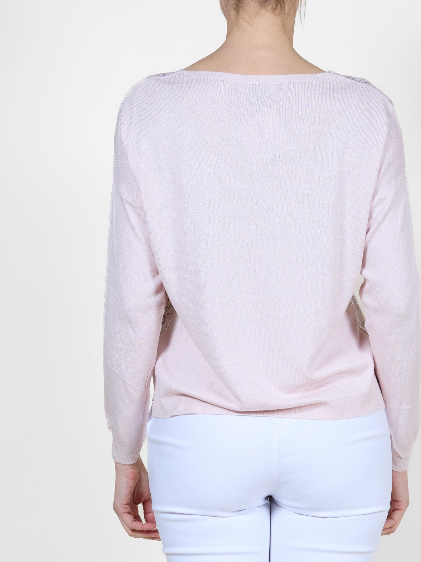 Carnation Long Sleeve V Scoop Neck Foil Front Pullover