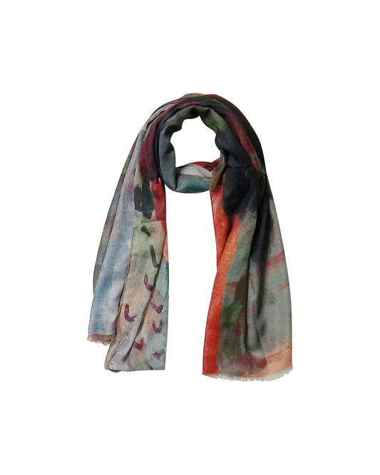 Scarves Orange Abstract Brushstroke Scarf