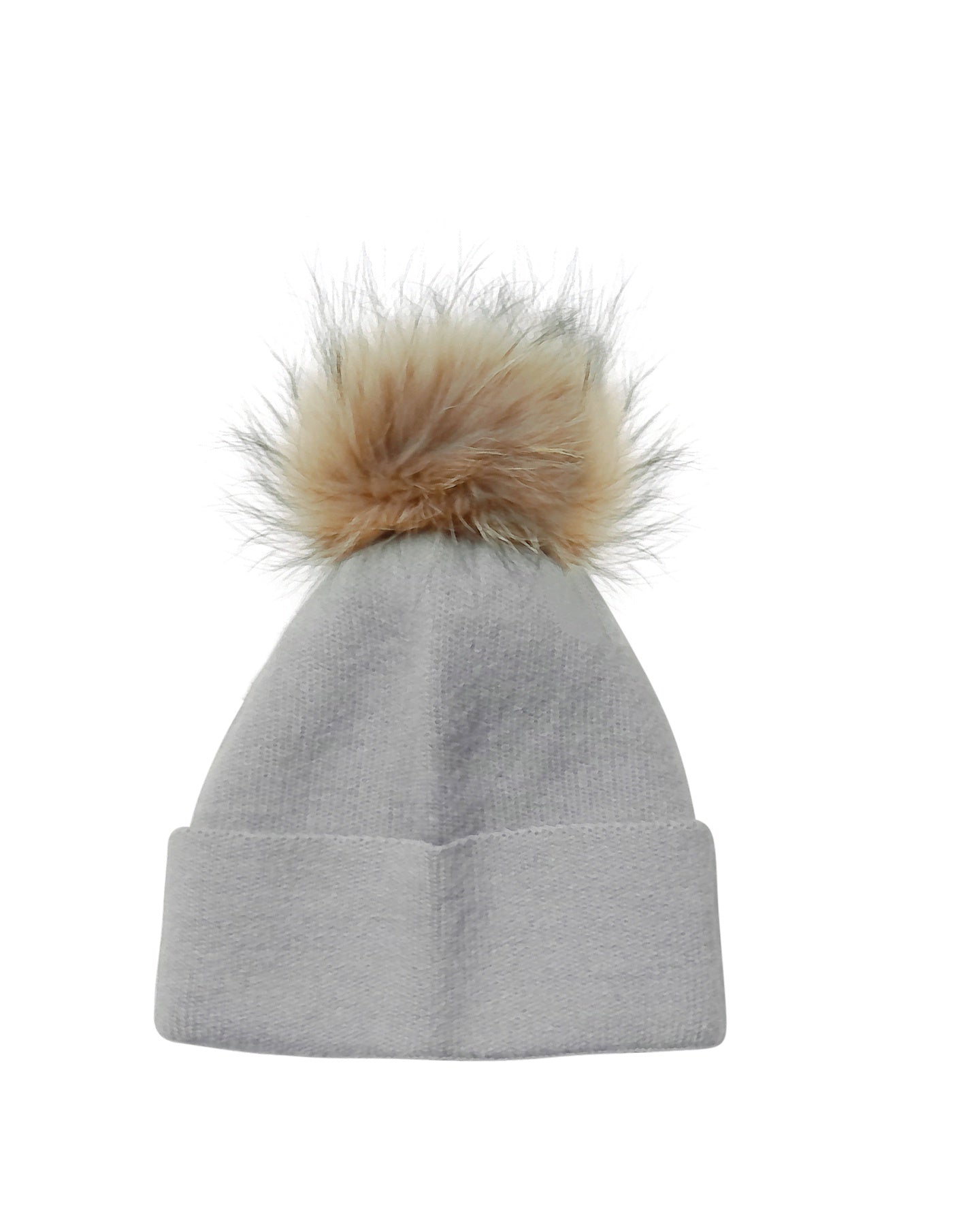 Light Grey Beanie with Pom-Pom