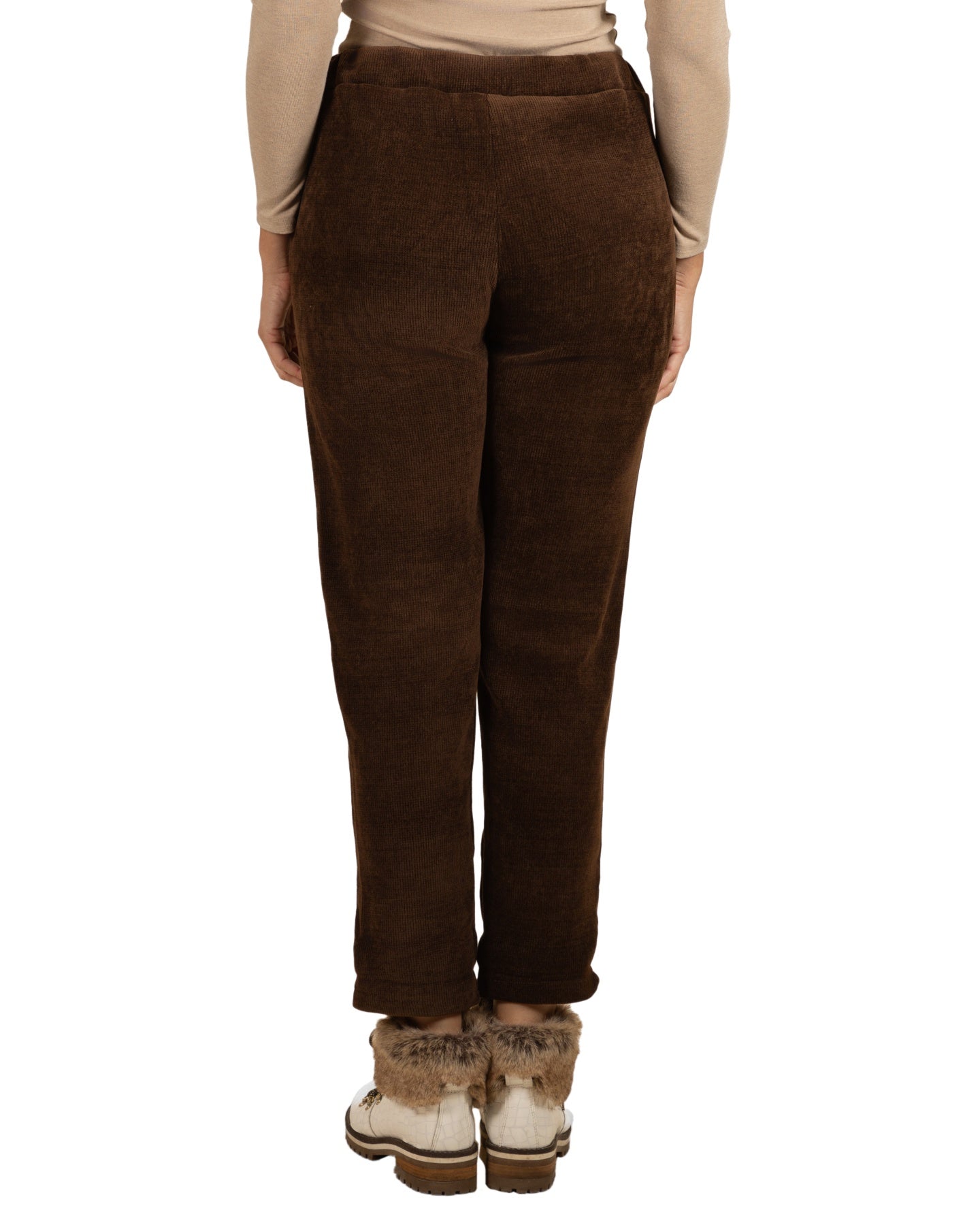 Espresso Pull On Drawstring Knit Fine Rib Jogger Pant