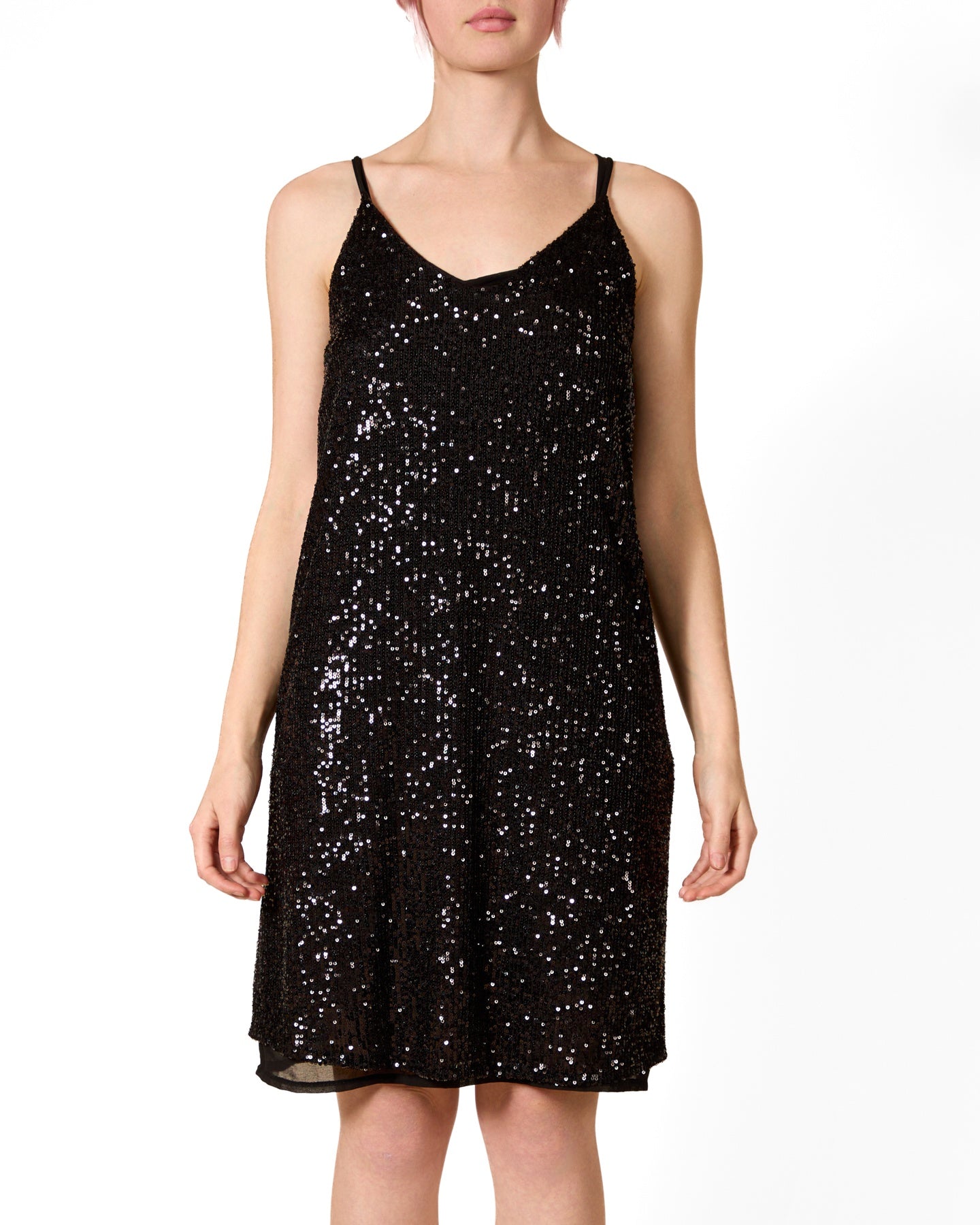 Ebony Spaghetti Strap Sequin Dress