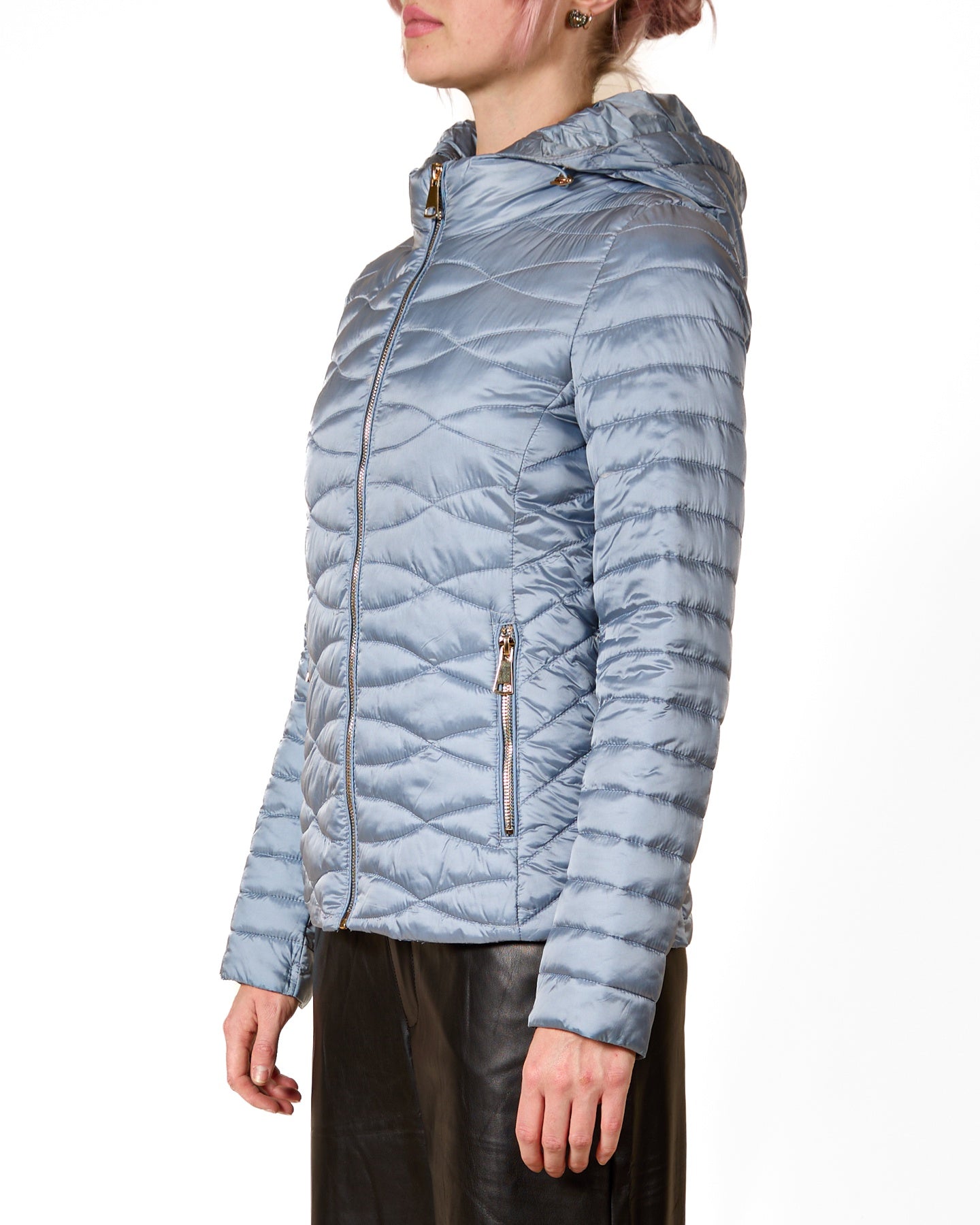 Blue Perennial Wave Stitch Quilted Jacket