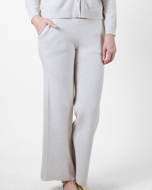 Beige Pull On 2 Pocket Pants