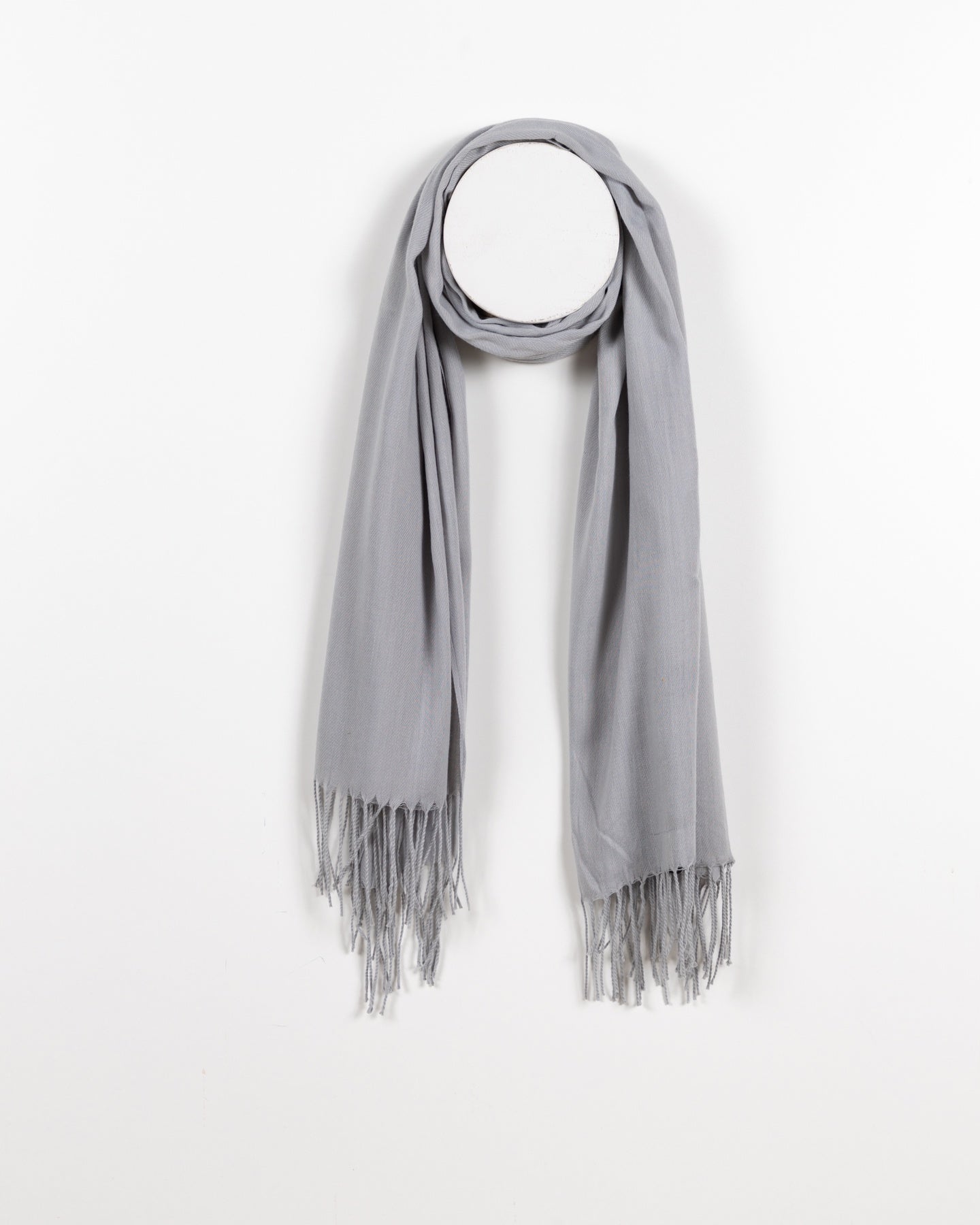 Écharpe à franges gris clair