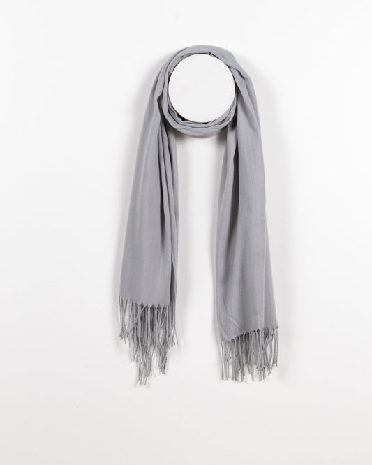 Écharpe à franges gris clair
