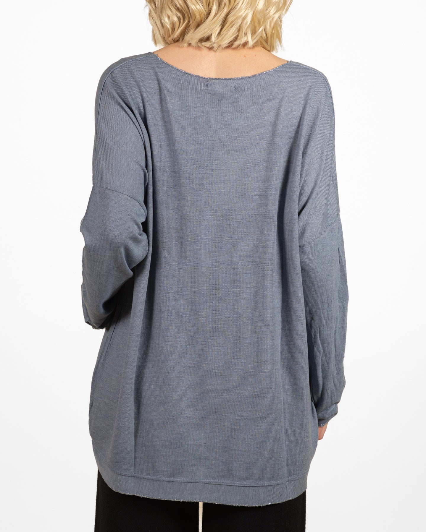 Blue Perennial Boat Neck Heart Signature Pullover