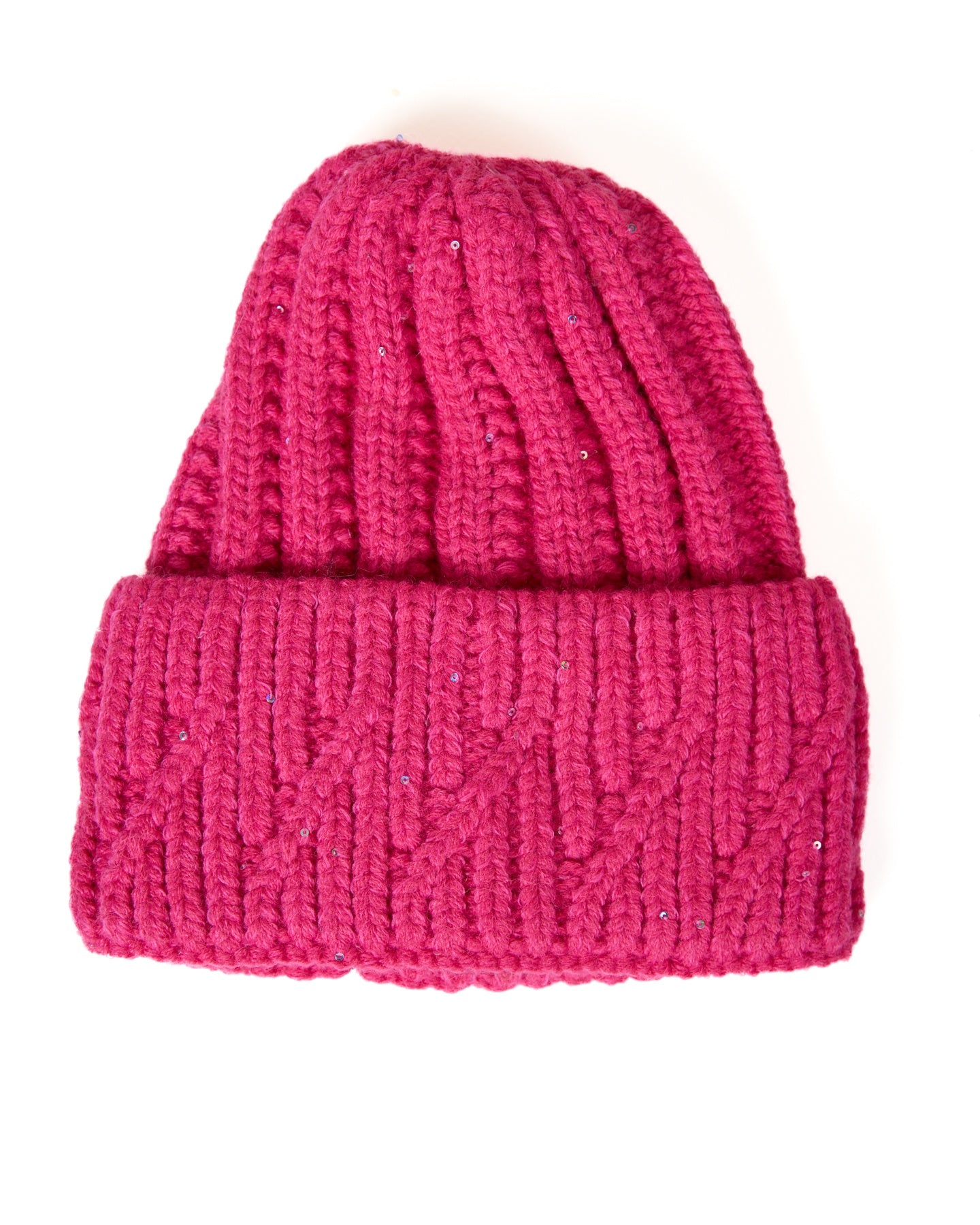 Hot Pink Sparkle Knit Hat