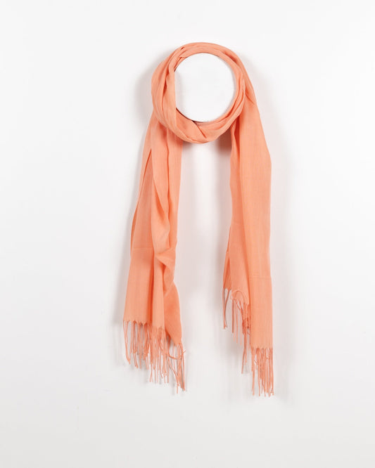 Écharpe à franges orange unie