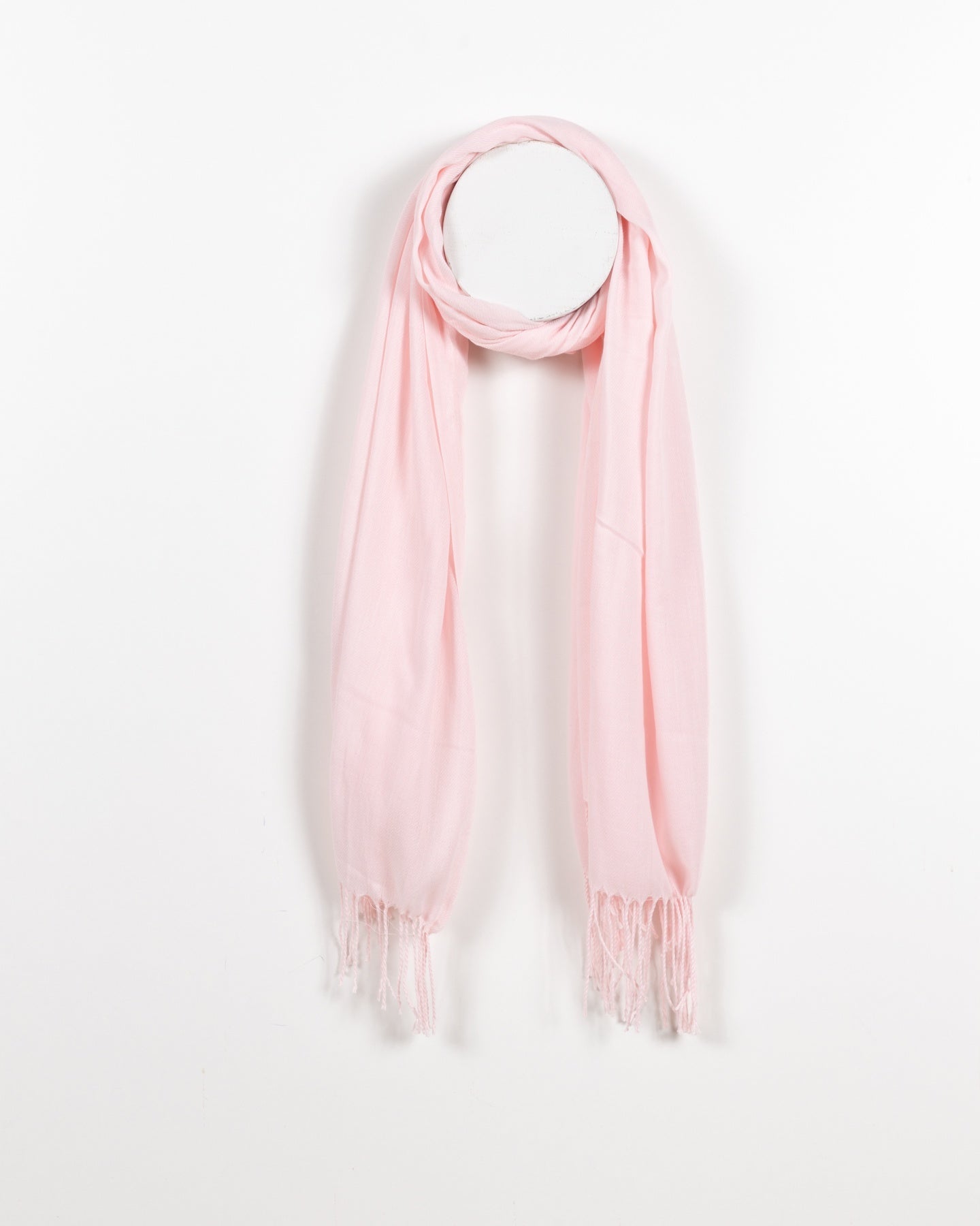 Écharpe à franges rose pâle
