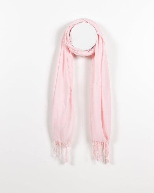 Écharpe à franges rose pâle
