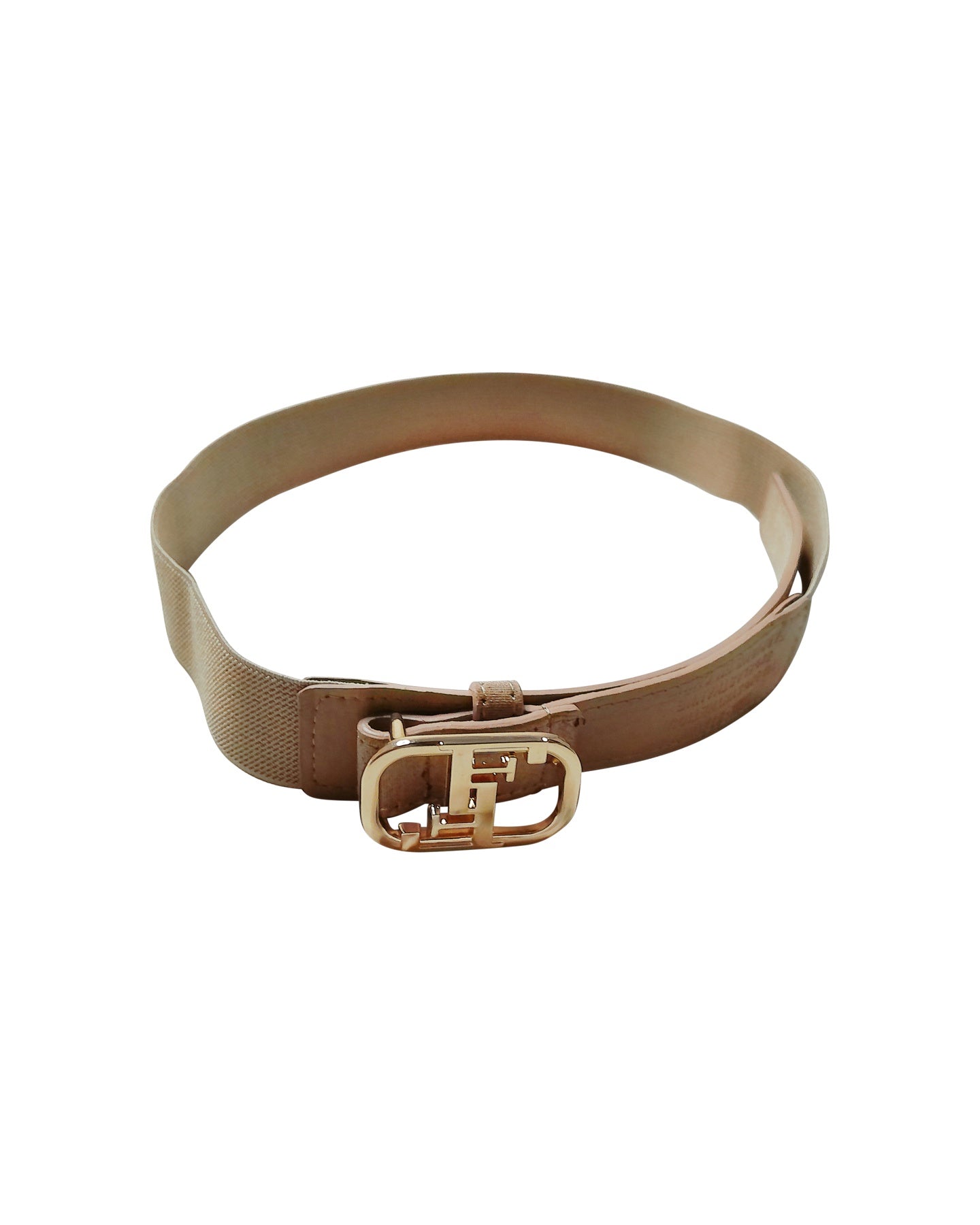 Geometric Beige Suede Belt