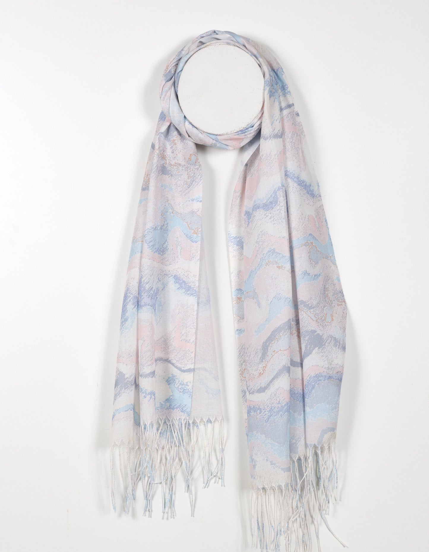 Pink Pastel Swirl Print Scarf