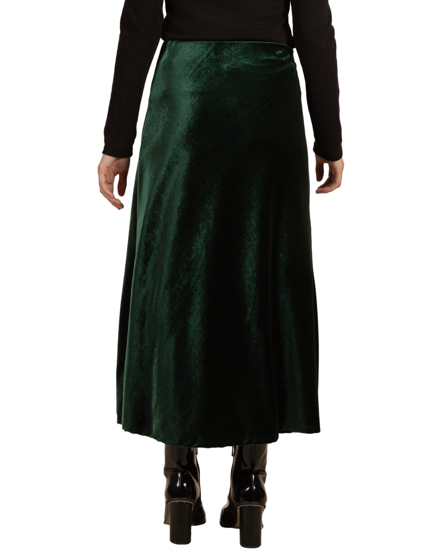 Emerald Pull On Velour Skirt