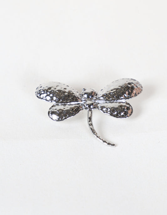 Broche papillon sculptée en argent