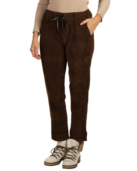 Espresso Pull On Drawstring Knit Fine Rib Jogger Pant