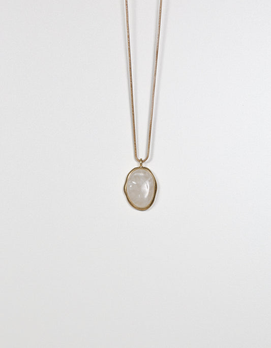 White Natural Stone Pendant Necklace