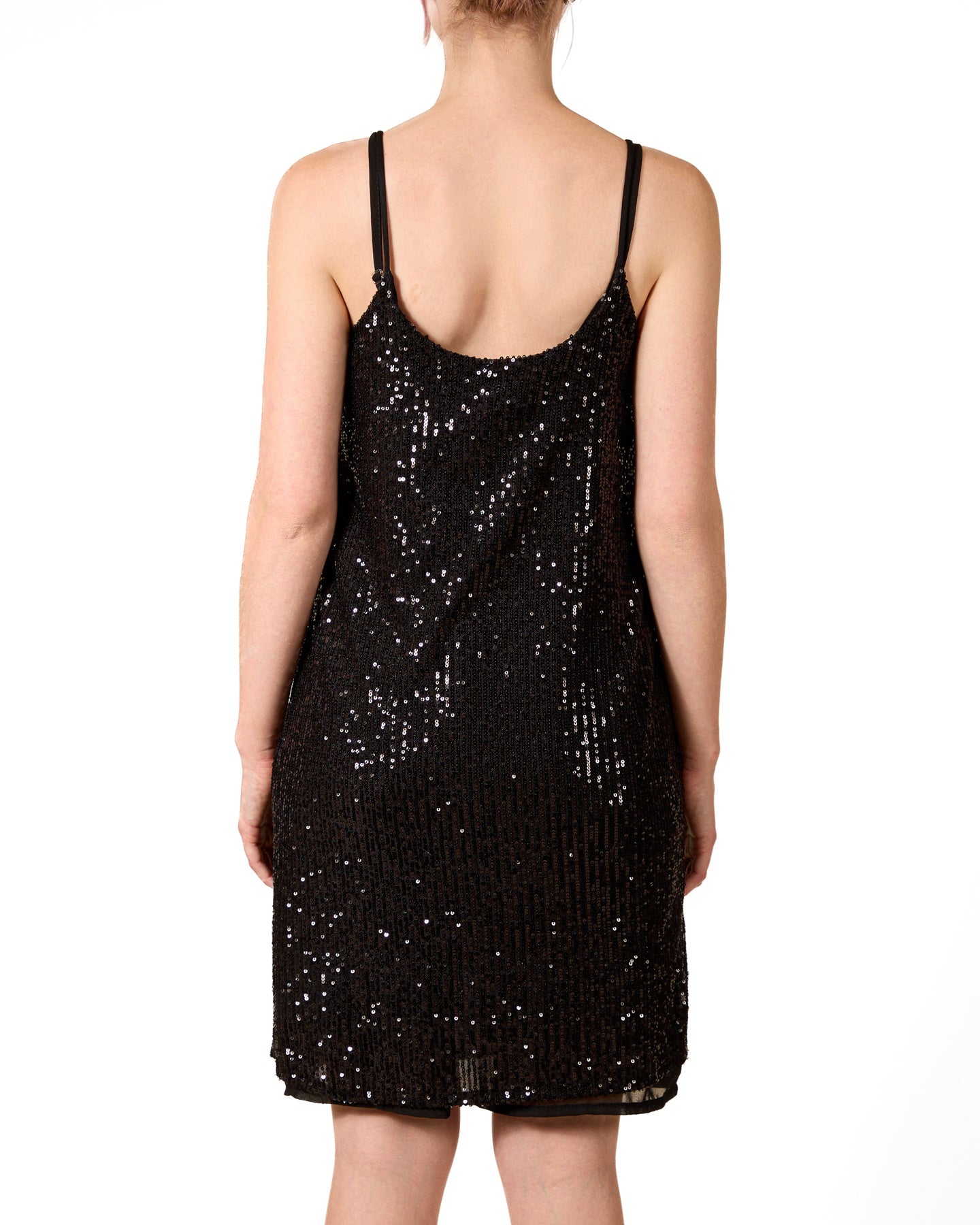 Ebony Spaghetti Strap Sequin Dress