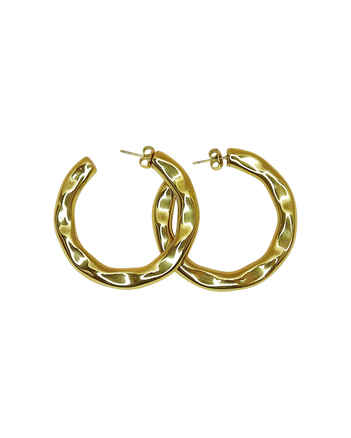 Wavy Gold Hoop Earrings