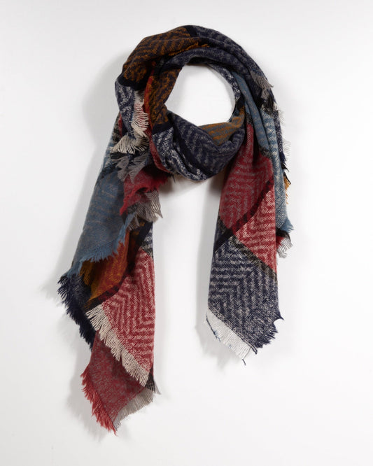 Écharpe carrée Wine Combo avec un motif oversize audacieux