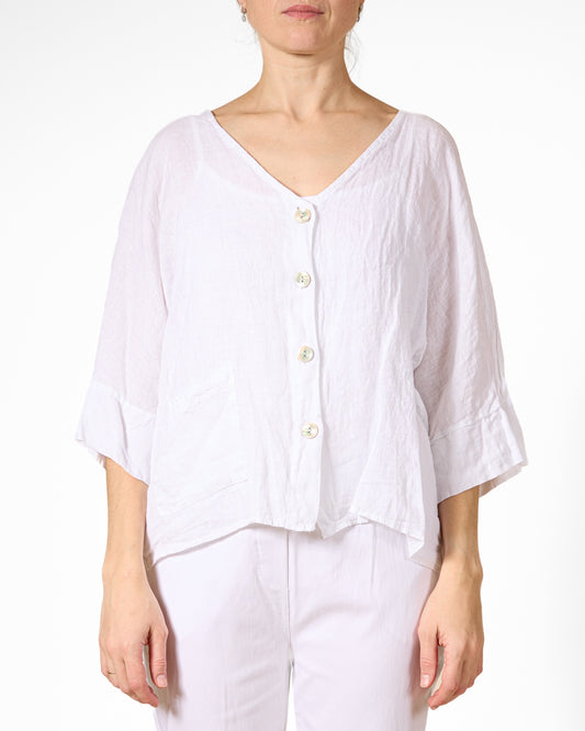 White V Opening Button Front Shirt