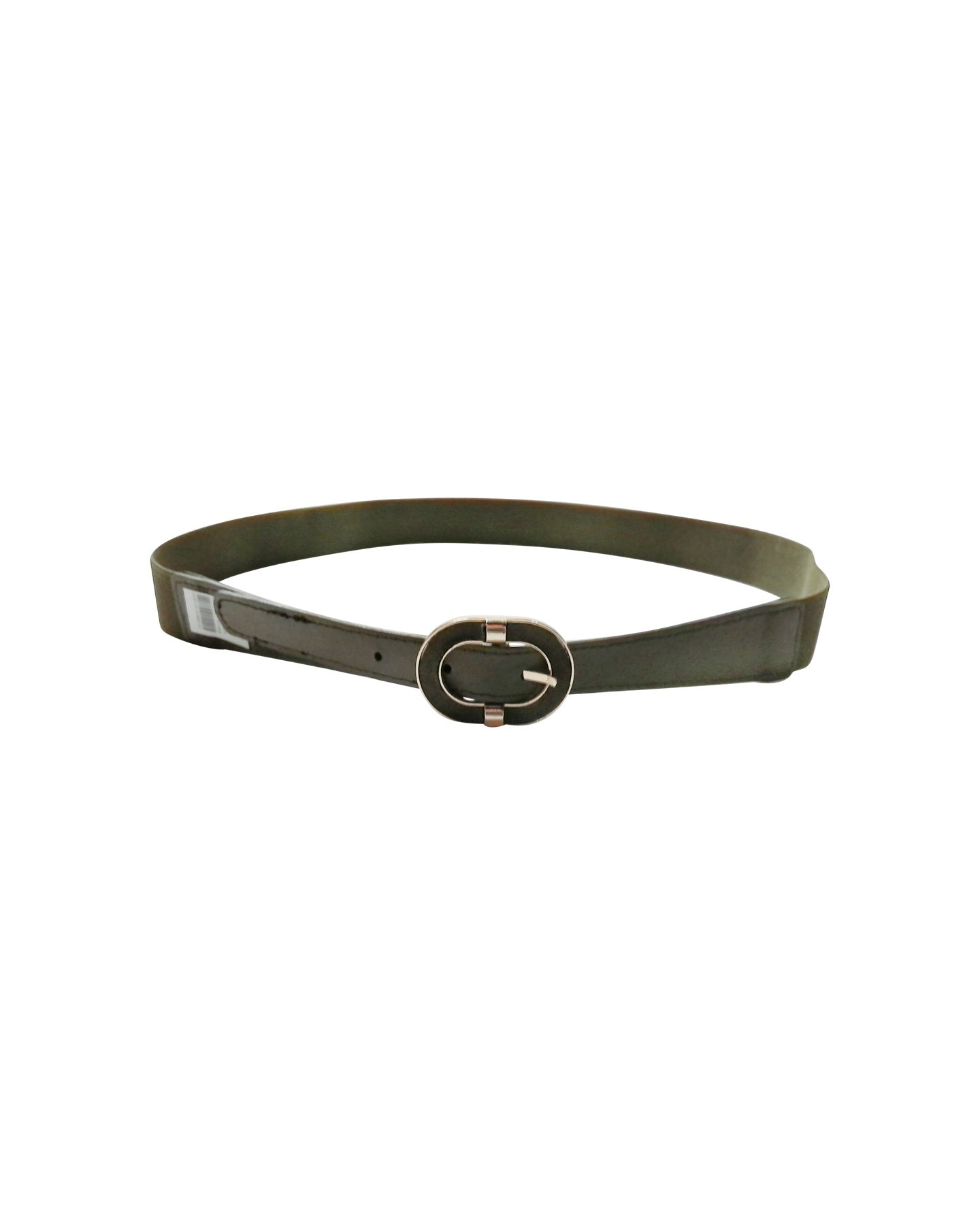 Olive Green Elastic Belt with Gold Buckle