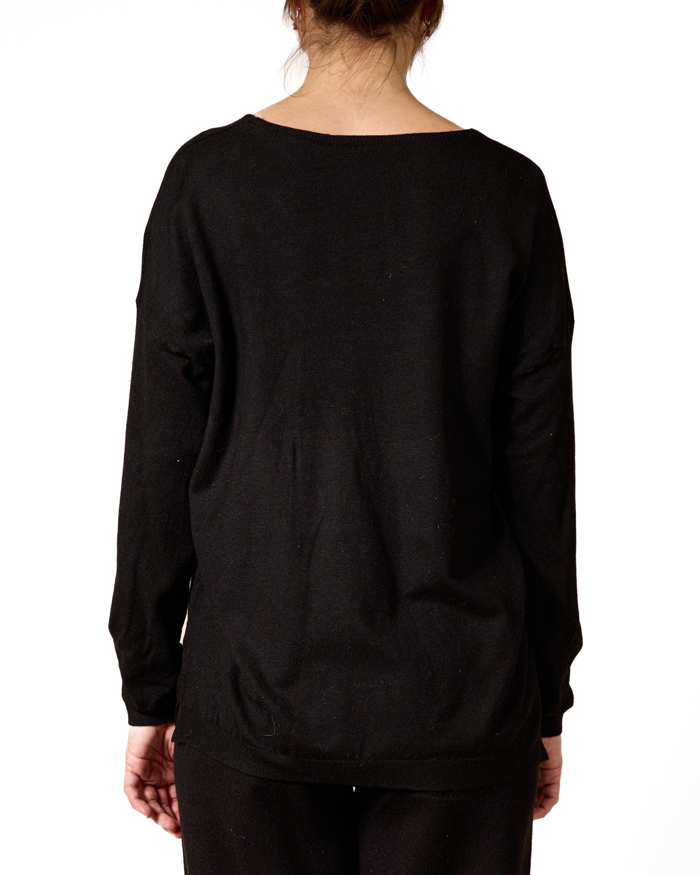 Ebony V-Neck "LA VIE ET BELLE" Pullover