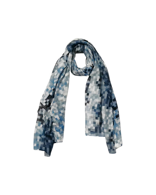 Blue Pixelated Scarf