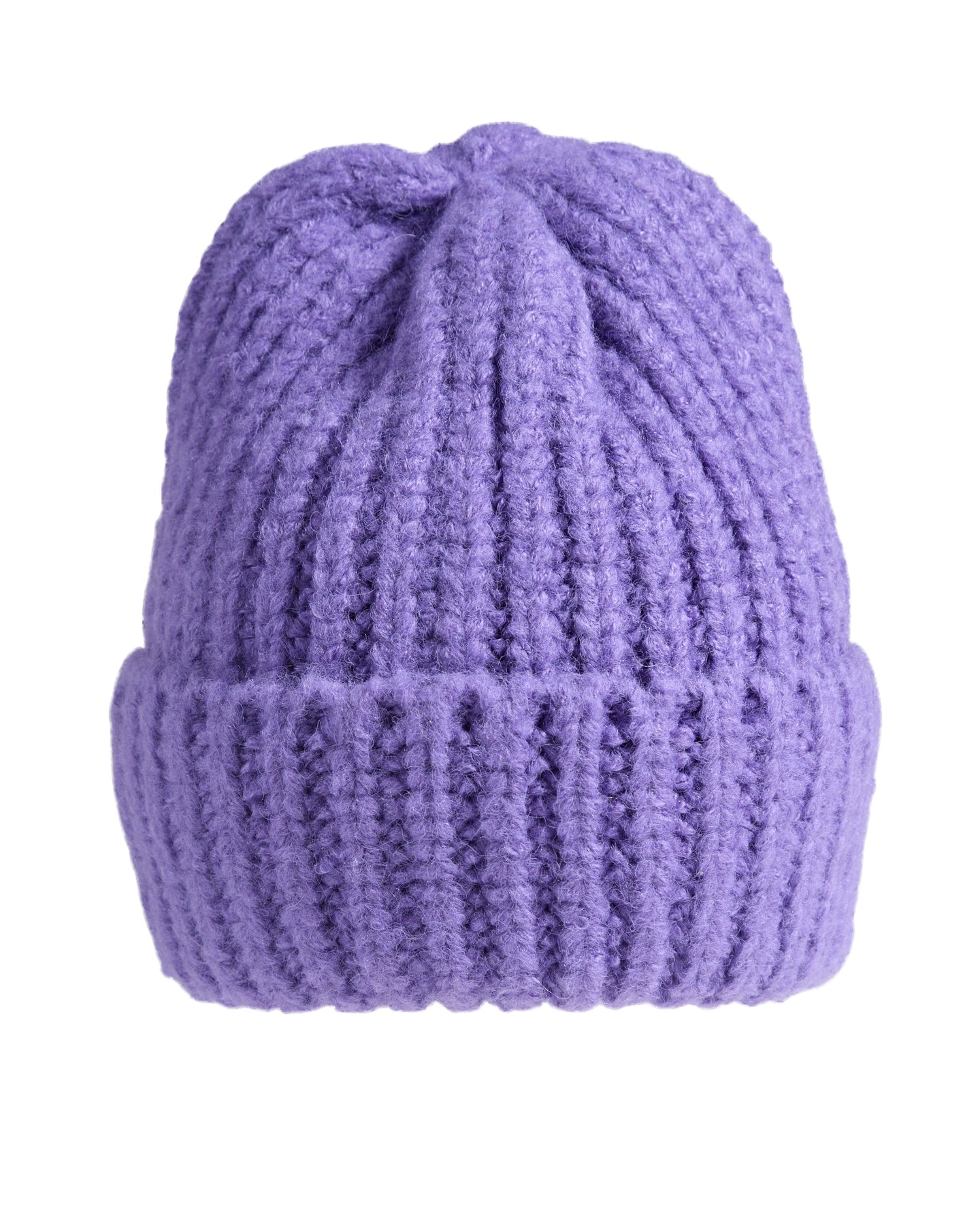 Purple Ribbed Knit Hat