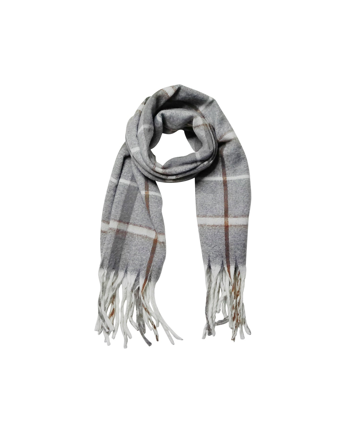 Wool Grey Plaid Scarf