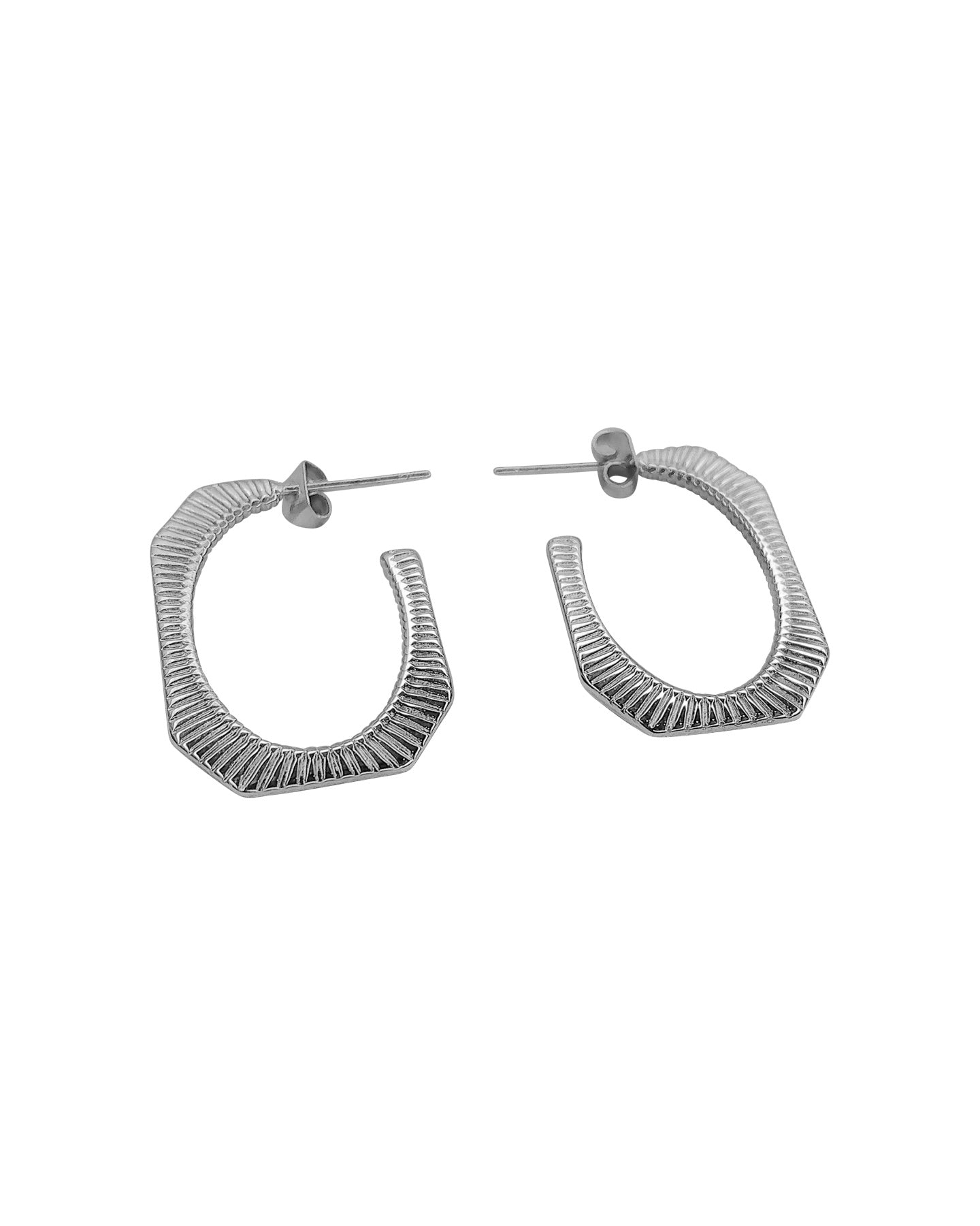 Silver Geometric Hoop Earrings