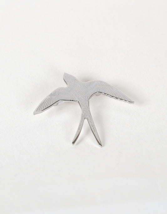 Soaring Sparrow Brooch in Silver