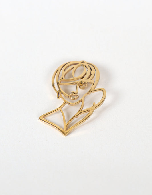 Broche abstraite en or